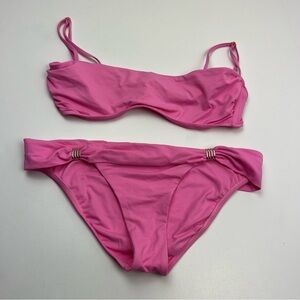 Melissa Odabash Pink Two Piece Bikini Gold Accent Womens‎ Size 8 Summer Vacation